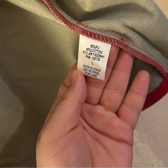 Honey Punch Red Faux Leather High Waist Body-con Zip Up Mini Skirt Size L Y2K - Picture 5 of 9